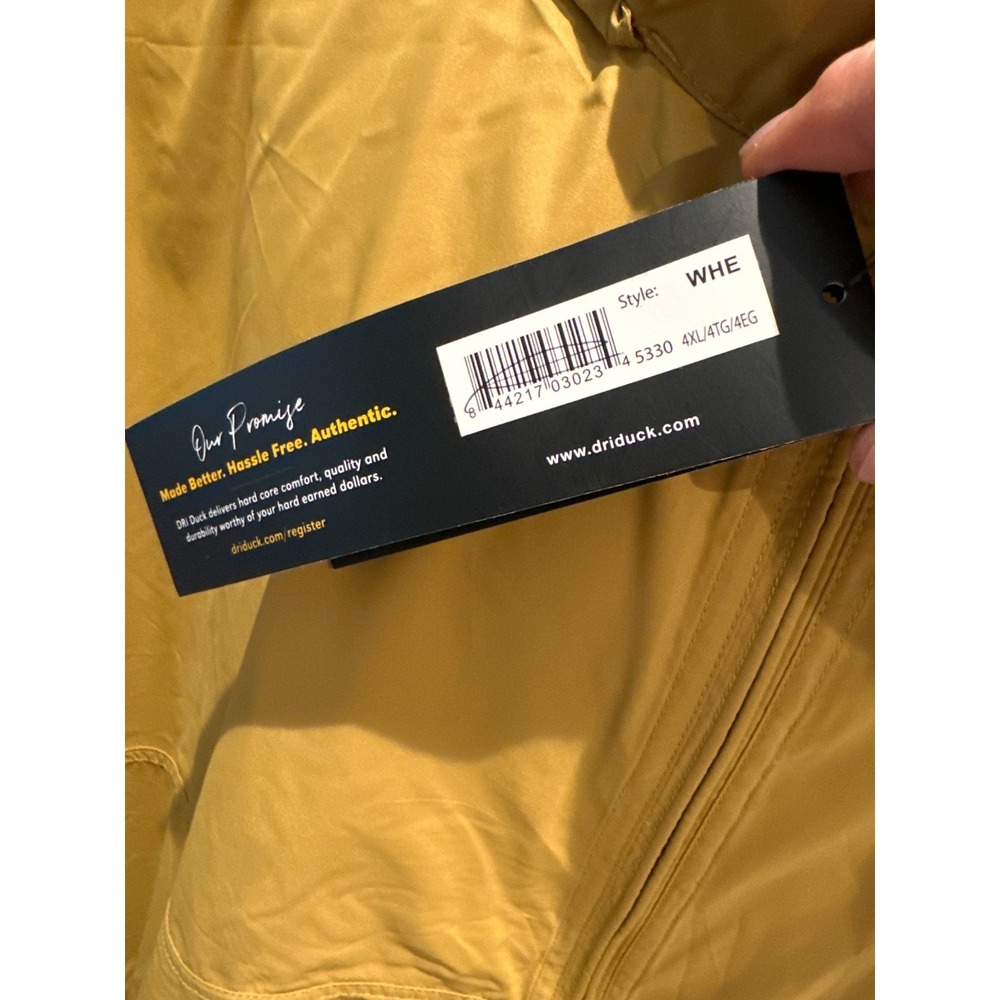 NWT Dri Duck‎ Wheat Men's 4XL Packable Wind & Water Resistant Jacket - Picture 8 of 9